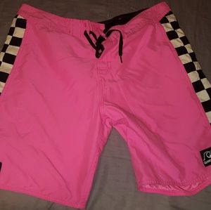 Quiksilver Pink with Checkerboard Boardshorts 36